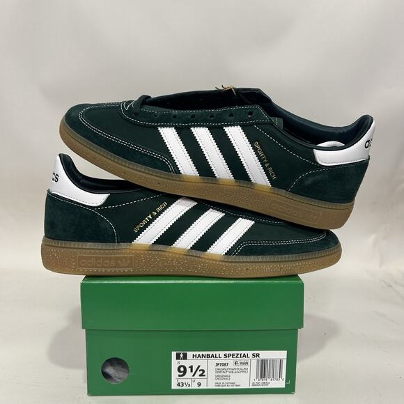 adidas gazelle silver green womens adidas x Sporty & Rich Handball Spezial 'Dark Green'